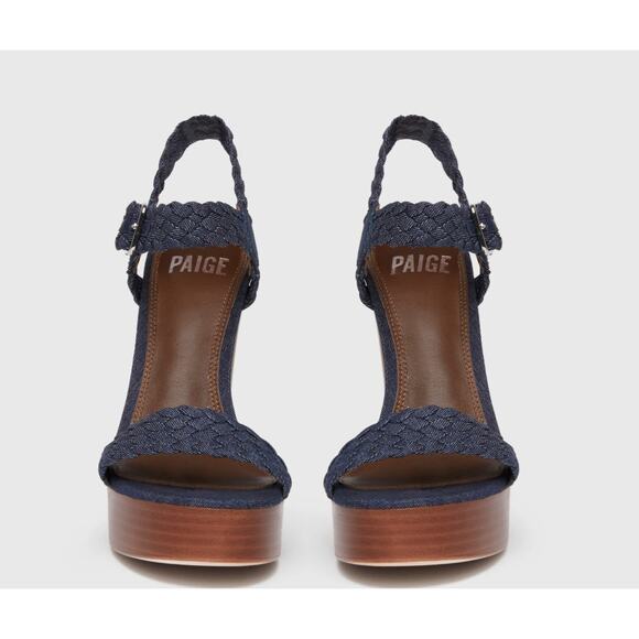 NWOB PAIGE Indigo Denim Braided Charlotte Sandals | eBay NWOB PAIGE Indigo Denim Braided Charlotte Sandals